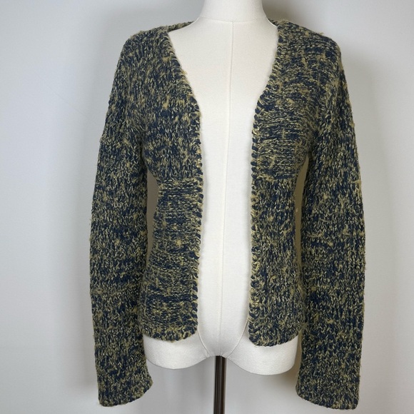 CABO Open Front Cardigan Cozy Chunky Knit Blue Green Mohair Women’s Size Small - Picture 1 of 10
